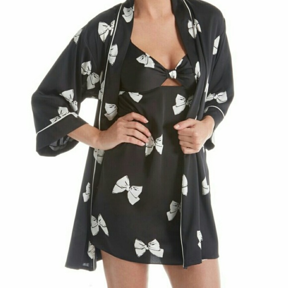 KATE SPADE Black Bow Satin Chemise - Picture 5 of 5